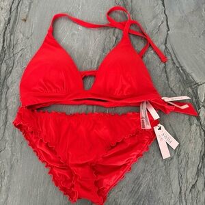 Victorias Secret Vibrant Red Bikini Set